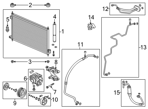 2013 Acura RDX Switches & Sensors Condenser Diagram for 80110-TX4-A11