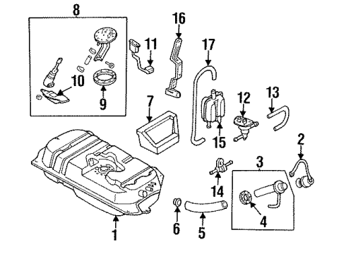 1997 Ford Aspire Fuel Supply Vapor Valve Diagram for F4BZ9B593B