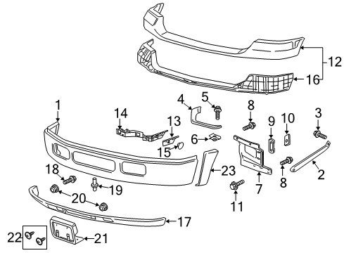 2005 Ford F-250 Super Duty Front Bumper License Bracket Diagram for 5C3Z-17A385-AA