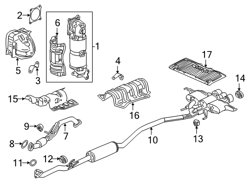 2018 Honda Civic Exhaust Components Cover, Turbocharger Diagram for 18120-RPY-G00