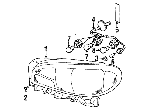 2000 Chevrolet Metro Combination Lamps Lamp, Rear Combination Diagram for 91173739