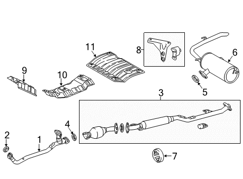 2020 Toyota Sienna Exhaust Components Insulator Cushion Diagram for 17571-0P180