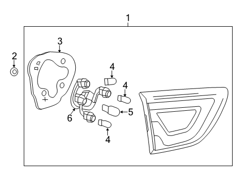 2017 Chevrolet Traverse Tail Lamps Tail Lamp Assembly Diagram for 20956907