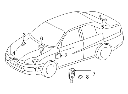 2001 Toyota Prius Alarm System Switch Diagram for 84903-47010