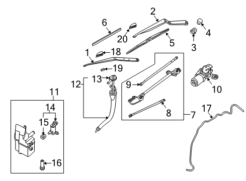 2006 Nissan 350Z Wiper & Washer Components Tank Assembly-Windshield Wash Diagram for 28910-CE400