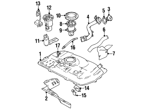 2000 Chevrolet Metro Senders Gasket, Fuel Pump Plate (On Esn) Diagram for 91177401