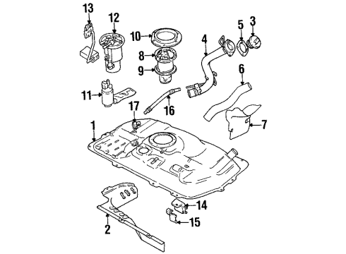 1998 Chevrolet Metro Senders Seal, Fuel Tank Filler Cap Diagram for 91175925