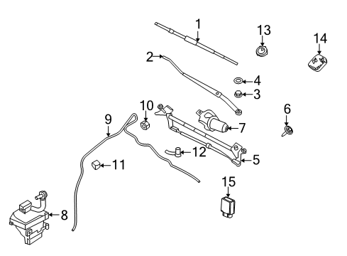 2011 Ford Fusion Wiper & Washer Components Wiper Blade Diagram for GU2Z-17V528-S