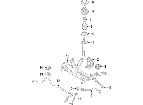 2020 BMW M4 Front Suspension Components, Lower Control Arm, Stabilizer Bar Coil Spring, Front Diagram for 31337847705