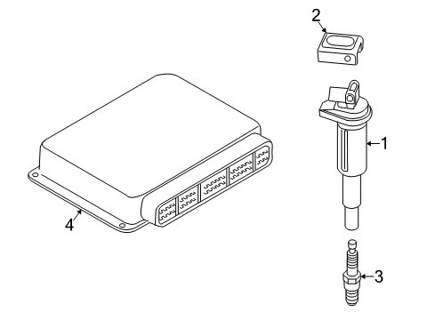 2006 BMW X3 Ignition System Engine Control Module Diagram for 12147582052