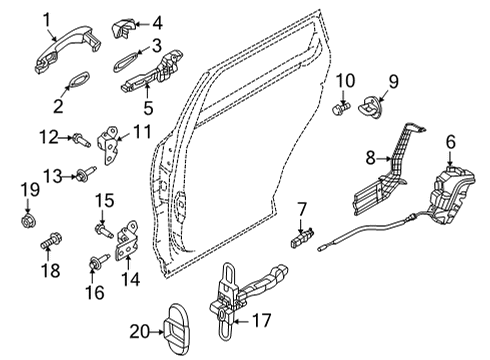 2021 Kia Sorento Rear Door Unit Assy-Power Wind Diagram for 93581P2200