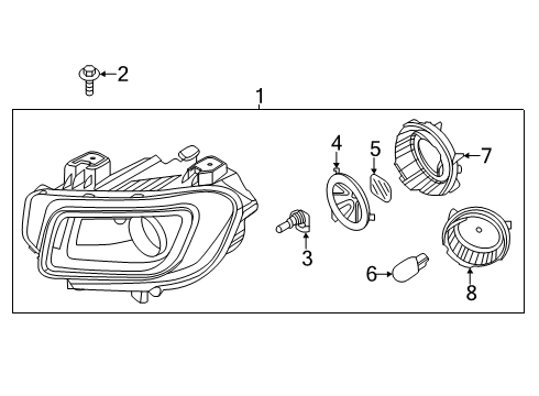 2021 Hyundai Venue Headlamps Headlamp Assembly, Right Diagram for 92102-K2070