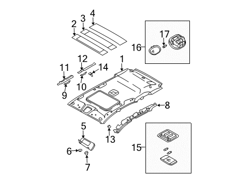 2005 Kia Sorento Interior Trim - Roof Lamp Assembly-Room Diagram for 928503E000CY