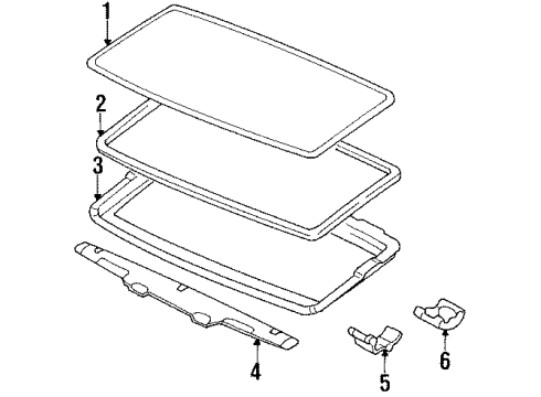 1991 Toyota Pickup Sunroof Handle Assy, Removable Roof Lock Diagram for 63260-17022-S7