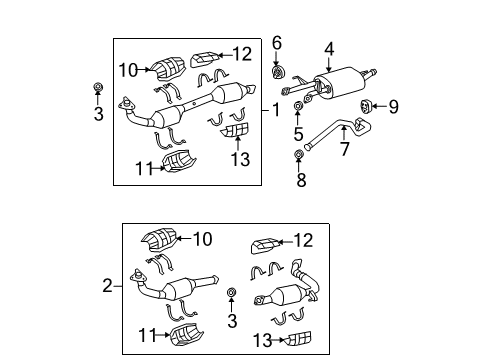 2007 Toyota Tundra Exhaust Components Muffler & Pipe Diagram for 17420-0S021