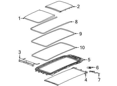 2021 Jeep Grand Cherokee L Sunroof SUNROOF Diagram for 68518678AA