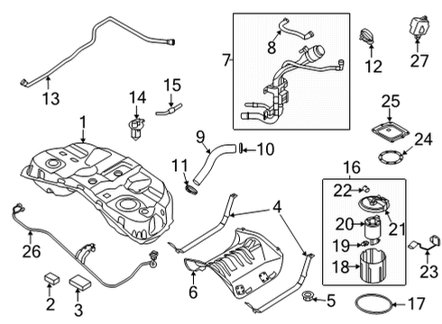 2021 Genesis G80 Cruise Control O-Ring Diagram for 353122M000