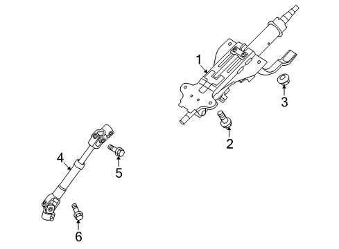 2013 Kia Forte Steering Column, Steering Wheel & Trim Bolt Diagram for 11254-08301