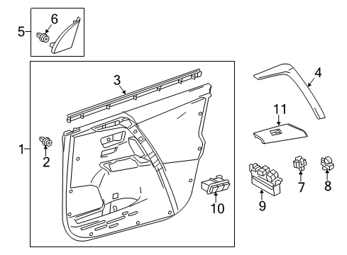 2018 Toyota RAV4 Power Seats Door Trim Panel Diagram for 67610-0R140-C1