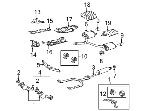 2007 Lexus GS430 Exhaust Components Bracket Sub-Assy, Exhaust Pipe NO.1 Support Diagram for 17506-50120