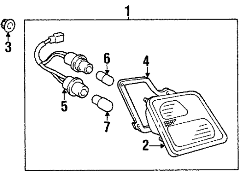 1999 Toyota Avalon Backup Lamps Lens & Housing Diagram for 81671-AC010