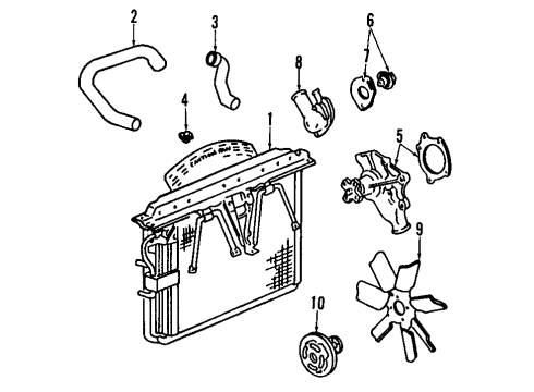 1998 Jeep Grand Cherokee Cooling System, Radiator, Water Pump, Cooling Fan Gasket-Water Pump Diagram for 53020420