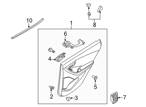 2016 Hyundai Elantra Interior Trim - Rear Door Bezel-Power Window Sub RH Diagram for 93582-3X021-RY