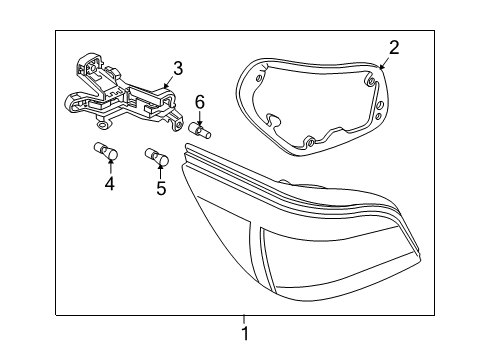 2006 BMW 525i Tail Lamps Right Rear Light, White Turn Indicator Diagram for 63217165740