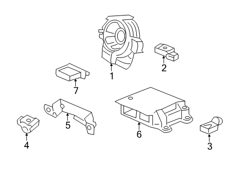 2016 Acura TLX Air Bag Components Unit Assembly, Srs Diagram for 77960-TZ7-A03