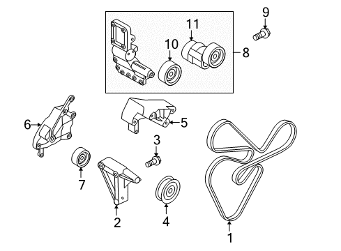 2010 Kia Forte Belts & Pulleys Tensioner Assembly Diagram for 252802G000