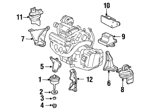 2001 Oldsmobile Aurora Engine & Trans Mounting Brace-Transaxle Diagram for 12556420