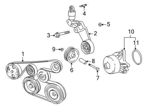 2000 Toyota MR2 Spyder Belts & Pulleys Serpentine Tensioner Diagram for 16620-0W093