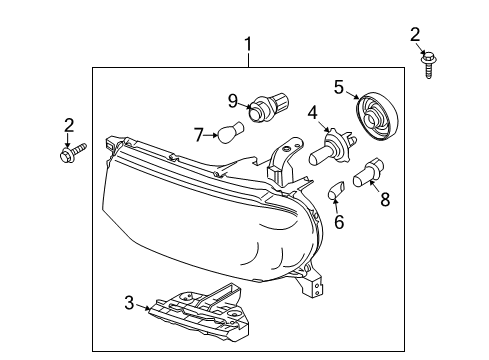 2013 Nissan Cube Headlamps Headlamp Socket Assembly Diagram for 26260-8L501