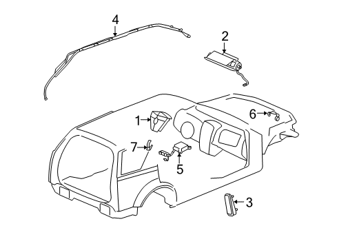 2006 Cadillac SRX Air Bag Components Sensor Asm-Inflator Restraint Side Imp Diagram for 25730808