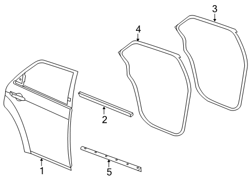 2006 Dodge Magnum Rear Door WEATHERSTRIP-Rear Door Diagram for UW64BD1AC