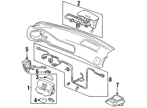 1996 Honda Accord Air Bag Components Reel Assembly, Cable Diagram for 77900-SV4-A81