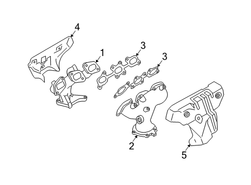 2003 Nissan Murano Exhaust Manifold Exhaust Manifold Diagram for 14004-CA000
