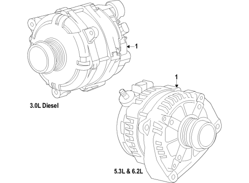 2022 GMC Yukon Alternator Alternator Diagram for 13540929
