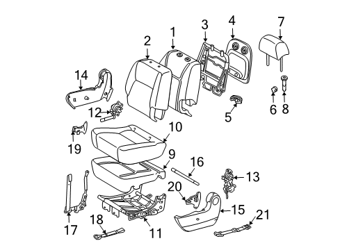 Diagram for 2009 Toyota Sienna Rear Seat Components 