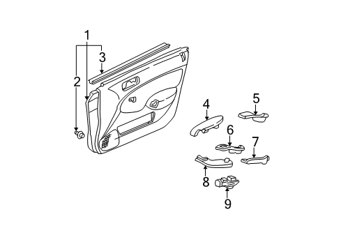 2002 Honda Civic Rear Door Armrest Assembly, Right Front Door (Mild Beige) Diagram for 83505-S5A-003ZB