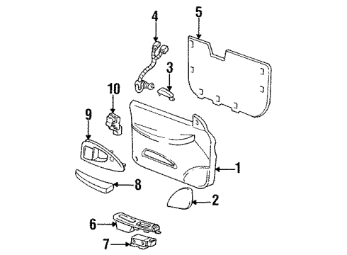 1995 Chevrolet Lumina Front Door Cup-Front Side Door Pull *Red Diagram for 10244344