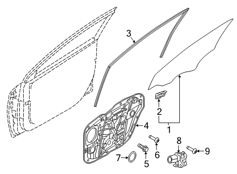 2018 Hyundai Elantra Front Door Front Right-Hand Door Module Panel Assembly Diagram for 82481-F2030