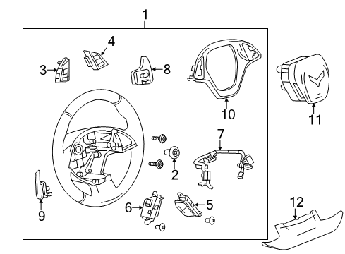 2016 Chevrolet Corvette Steering Column & Wheel, Steering Gear & Linkage Switch Asm, Automatic Transmission Man Shift Auxiliary Position *Black Diagram for 23162570