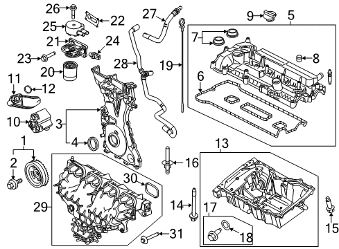 2018 Ford Focus Engine Parts Oil Pressure Sending Unit Diagram for BE8Z-9278-A