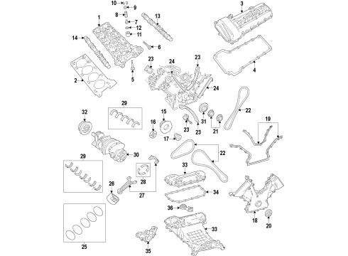 2003 Ford Thunderbird Engine Parts, Mounts, Cylinder Head & Valves, Camshaft & Timing, Variable Valve Timing, Oil Pan, Oil Pump, Crankshaft & Bearings Oil Pressure Sending Unit Diagram for 6U5Z-9278-C