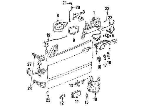 1995 BMW 325is Lock & Hardware Lock Cylinder Repair Kit Left Diagram for 51218169237