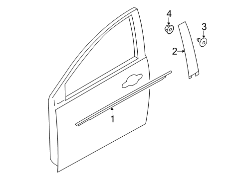 2012 Ford Focus Exterior Trim - Front Door Belt Weatherstrip Diagram for BM5Z-5821453-A