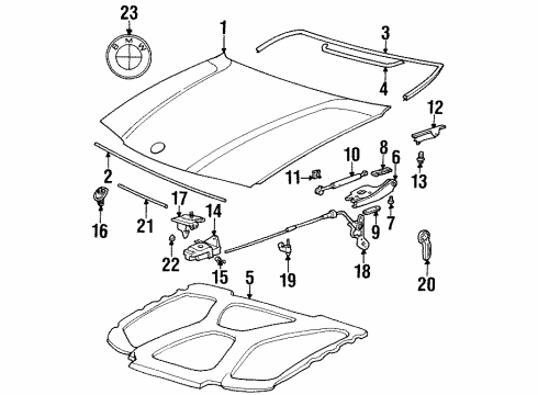 1999 BMW 318ti Hood & Components Hex Bolt With Washer Diagram for 07119915014