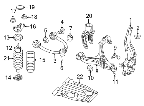 2022 Dodge Durango Front Suspension Components SUSPENSION Diagram for 68536188AB