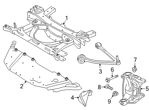 2018 BMW i3s Front Suspension, Lower Control Arm, Stabilizer Bar, Suspension Components Stiffening Plate Diagram for 31106858282